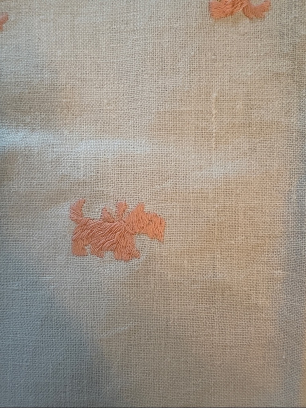 Vintage Scottie Dog Embroidered Table Linen